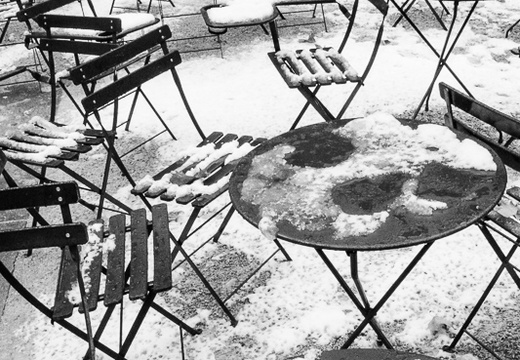 Bryant Park in snow