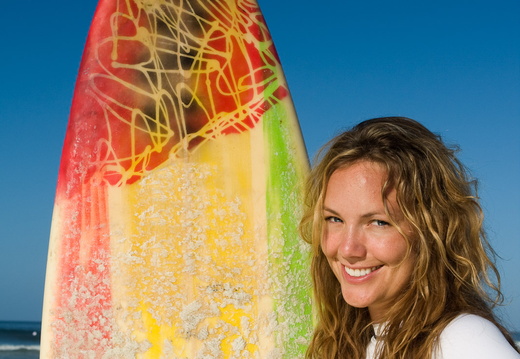 Girl with surfboard