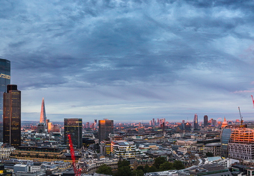 City sunrise panorama